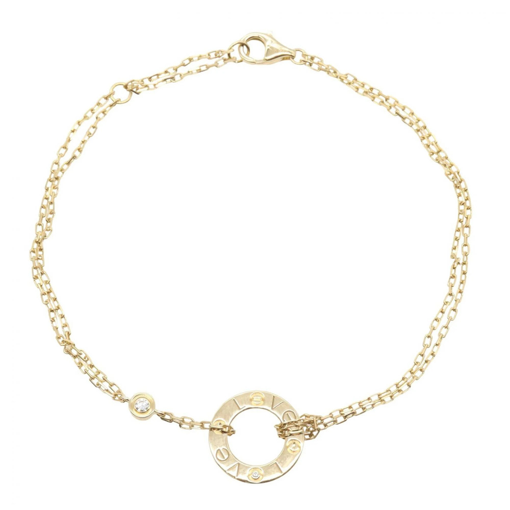 Cartier Love Circle 2PD Bracelet - 18K (Yellow Gold) Diamond Women's Gold Ton...